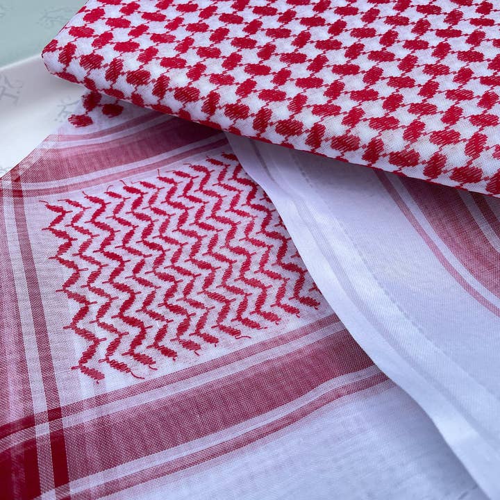 MY LITTLE JUBBA - Wholesale Scarf - Men's - Mens Red Luxury Shemagh Scarf