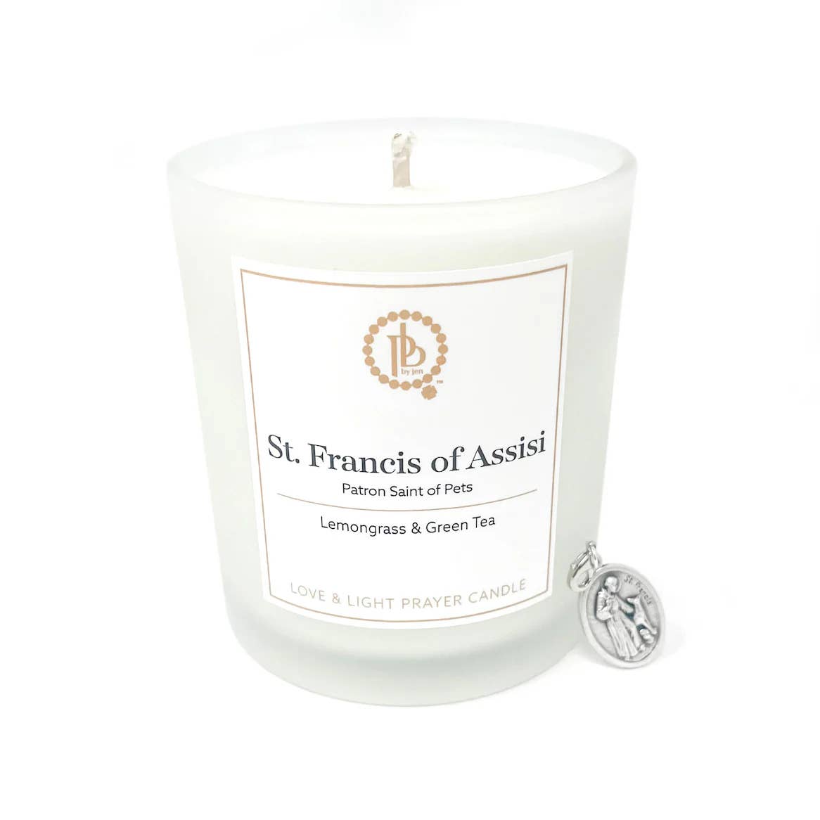 PowerBeads by jen – wholesale Jar/filled candle – Love & Light Prayer Candle - St. Francis of Assisi