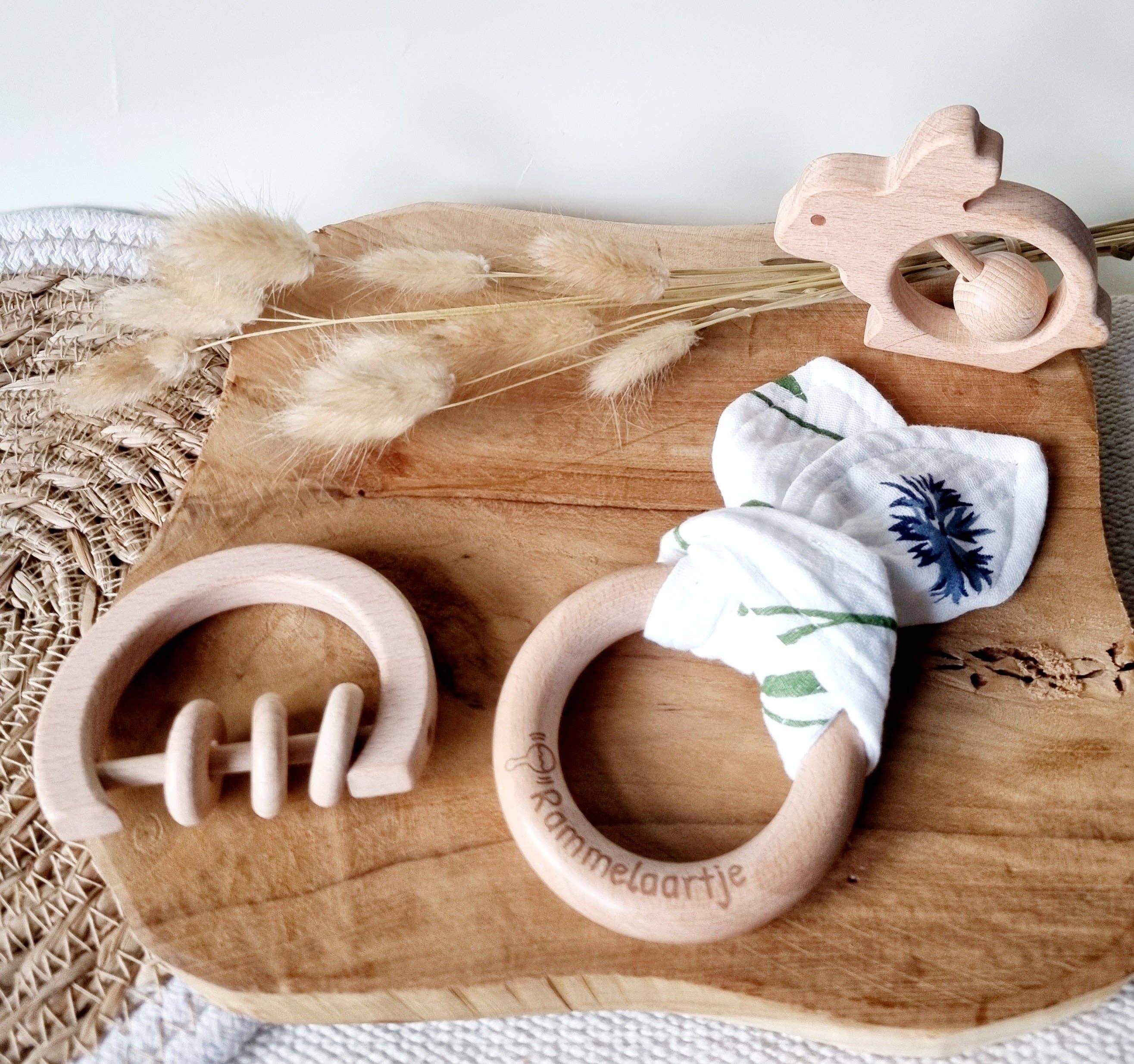 Rammelaartje - Vente Hochet mobile – bébé - Hochet lapin en bois3