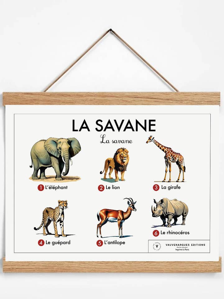 Planche scolaire - La savane pour la vente par Atelier Vauvenargues
