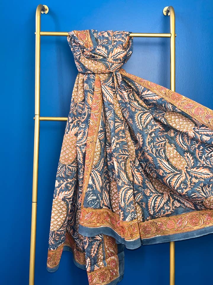 Cotton Scarf- Cerulean Blue for wholesale by HAPPY HATTI