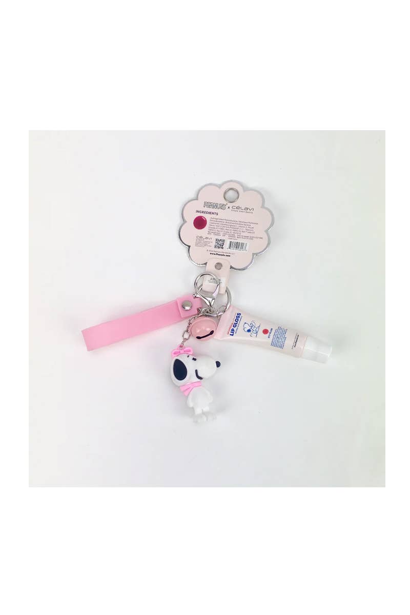 PINEAPPLE Beauty - Wholesale Lip-gloss - Celavi P46016 Icy Plum Snoopy Lip Gloss w/ Keychain - 12pc5