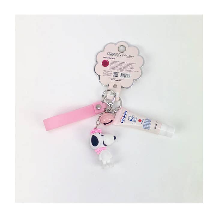 PINEAPPLE Beauty - Wholesale Lip Gloss - Celavi P46016 Icy Plum Snoopy Lip Gloss w/ Keychain - 12pc5