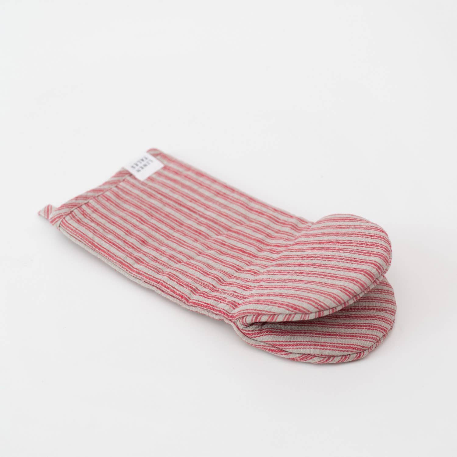 Linen Tales (We cover U.S. import duties) - Wholesale Oven Mitt/Pot Holder - Red Natural Stripes Linen Oven Mitt1