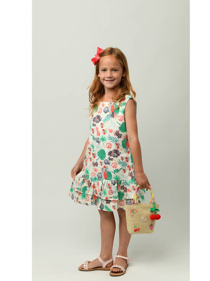 Minna - Wholesale Dress - Kids - Drop waist Dress - Tropical Paradise 2