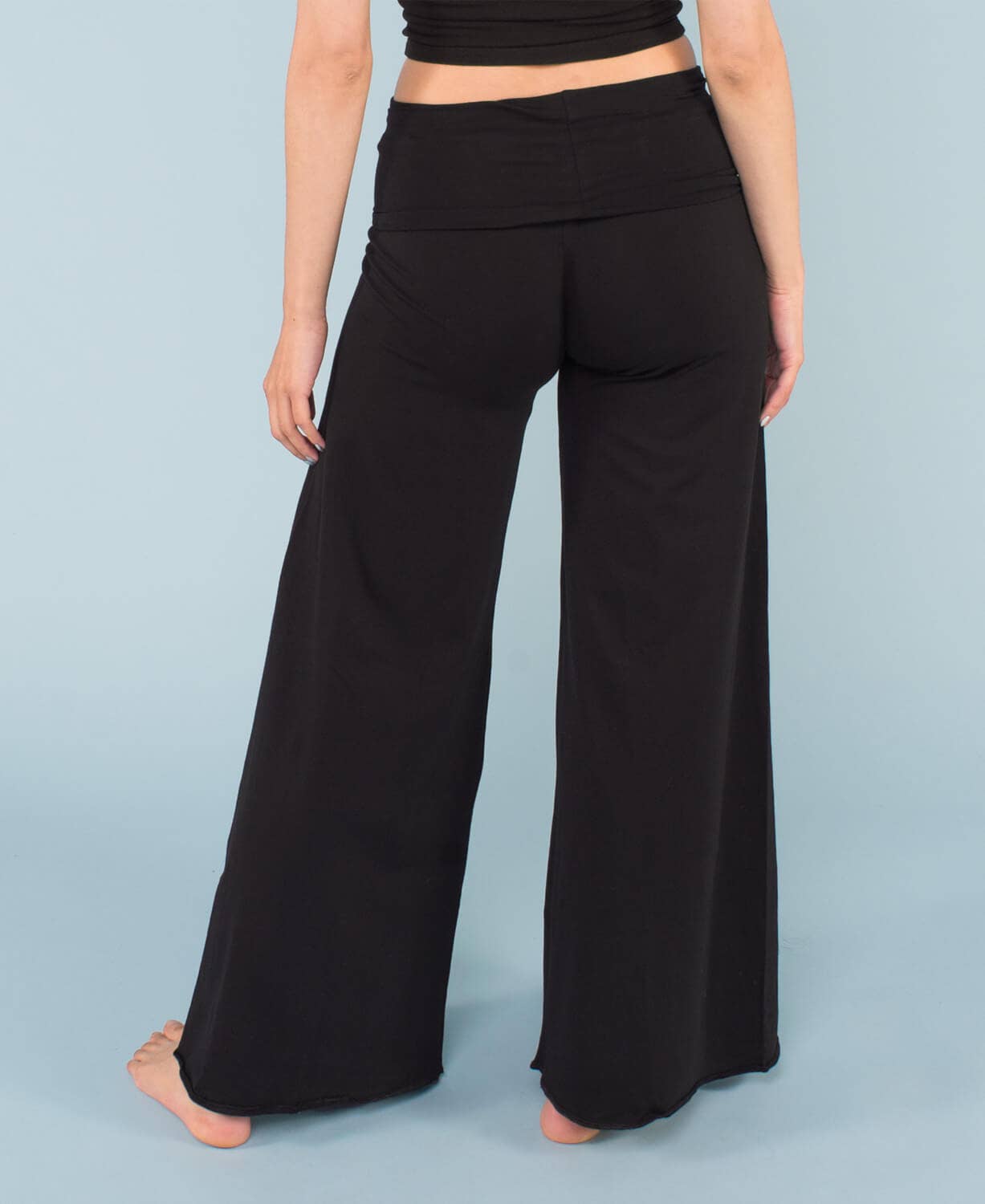Organic Roll-Top Flowy Pants - Black for wholesale on Faire1