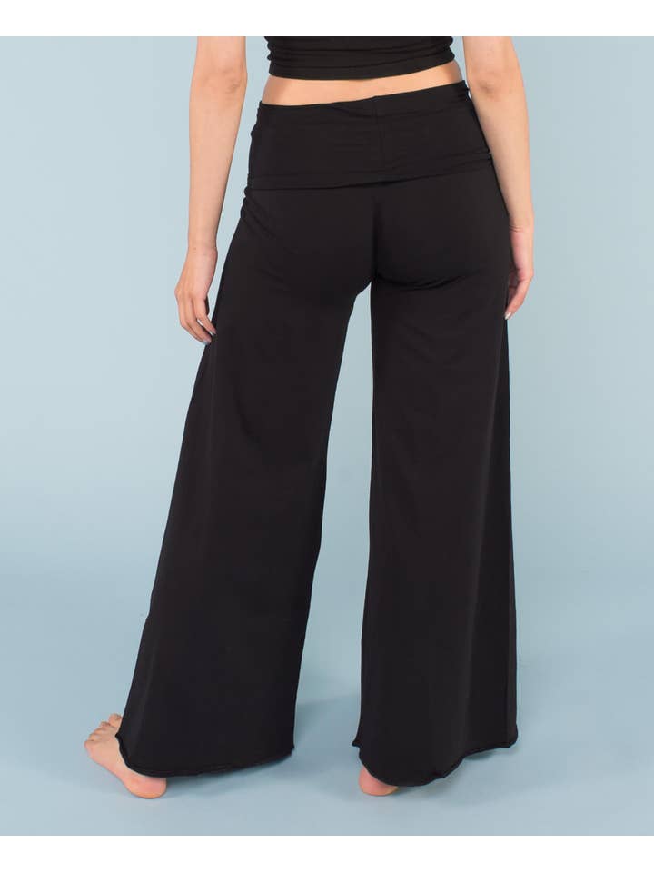 Organic Roll-Top Flowy Pants - Black for wholesale on Faire1