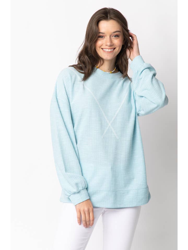 VERY J - Vente Haut en maille – femme - NT10897 Top en tricot côtelé au point en V7