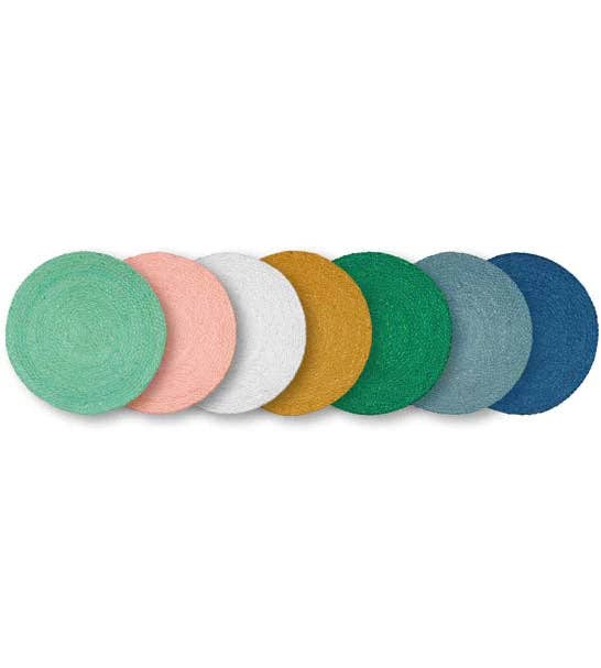 British Colour Standard North America - Wholesale Placemat - BRITISH COLOUR STANDARD - Silky Jute Placemat in Eau-de-Nil, 1 Mat, 14" D1