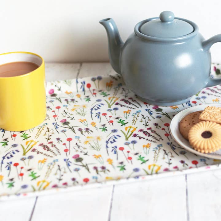 Large Wildflowers Allover Pattern Serving Tray for wholesale by Sarah Leask Studio