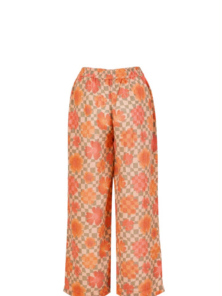 Ariastop.com corporation - Wholesale Lounge Set - Women's - Orange Cotton Jute Floral Co-Ord Set for Women2