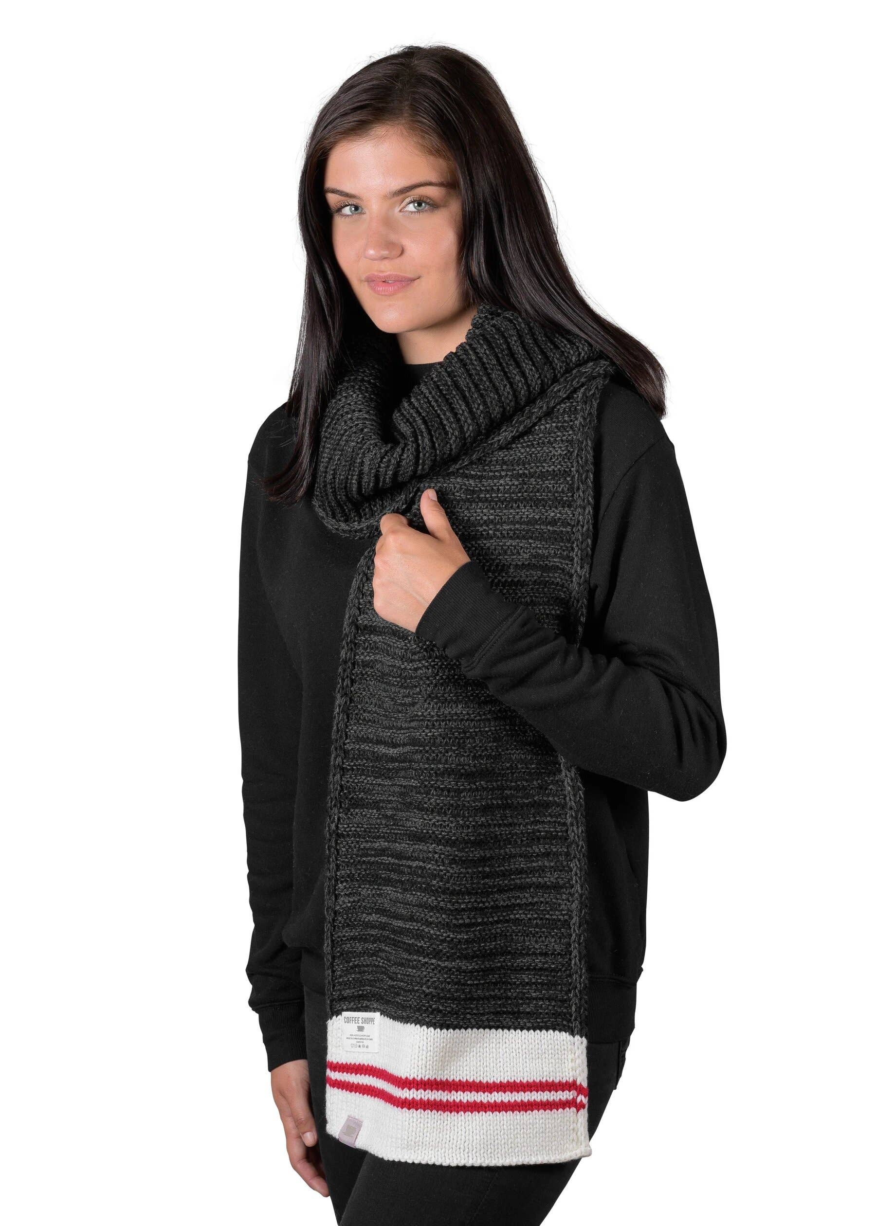 LATTELOVE - Wholesale Scarf - Women's - Canadiana Scarf by Coffee Shoppe - Deep Red Color0