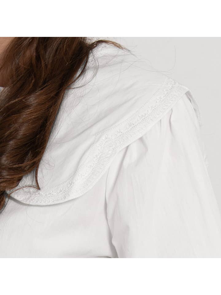 Sarta – wholesale Buttoned-down shirt – Women's – Cammie Long Sleeve Cotton Shirt - White4