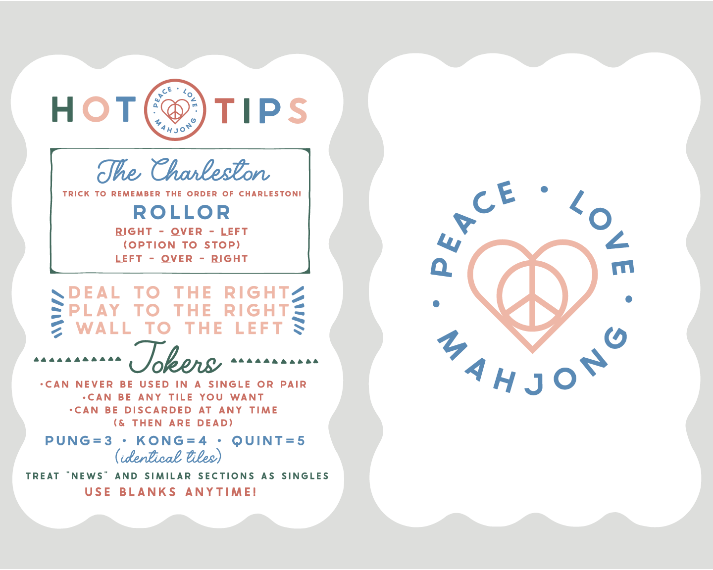 Peace Love Mahjong - Wholesale Card Game - Mahjong Tile Shufflers (Set of 2)2