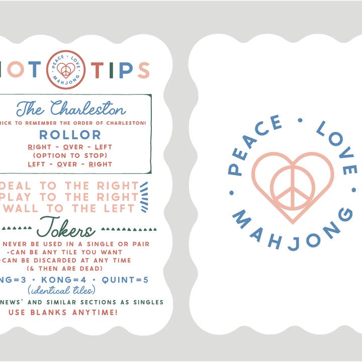 Peace Love Mahjong - Wholesale Card Game - Mahjong Tile Shufflers (Set of 2)2