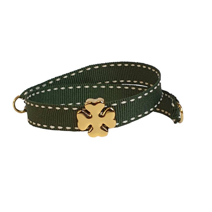 FOREST GREEN GOLDEN FOUR-LEAF CLOVER BRACELET for wholesale by Smartever Srl