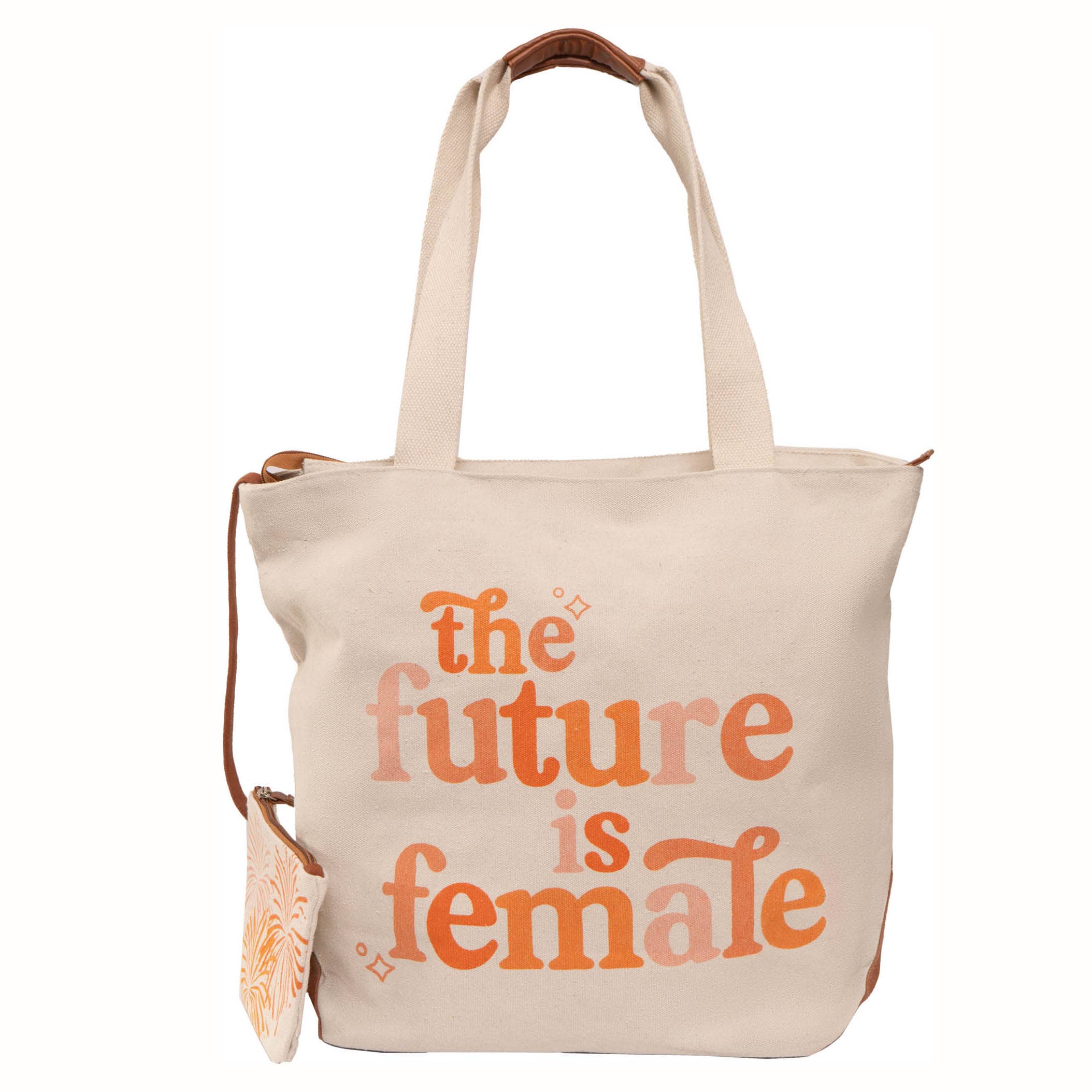 Magid - Wholesale Tote Bag - Women's - Magid Canvas "THE FUTURE IS FEMALE" Tote With Pouch0