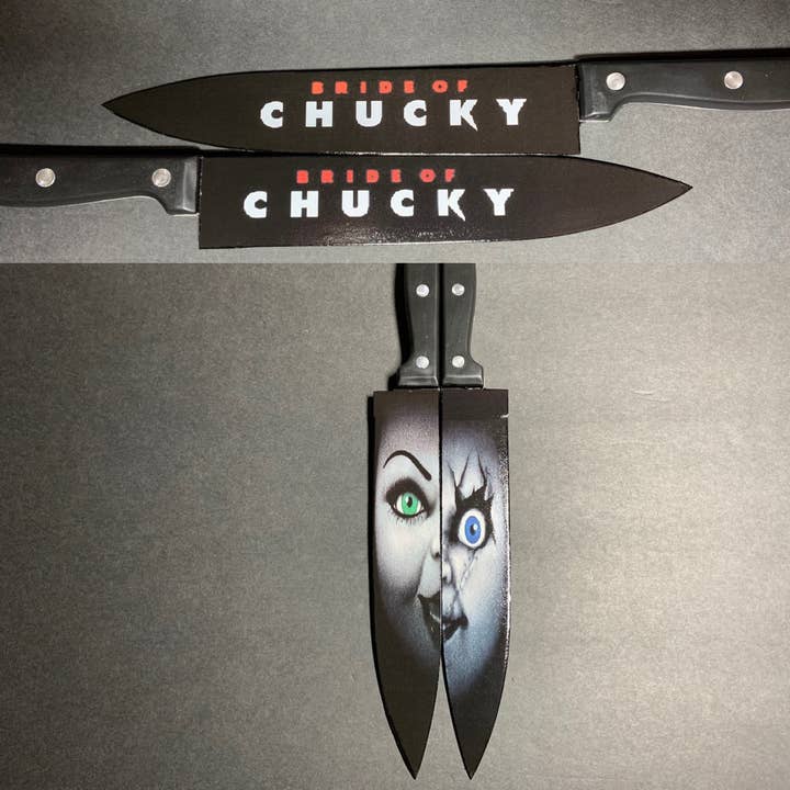 Dead Dave Designs - Wholesale Knife Set - Bride of Chucky Tiffany 2 Kitchen Knife Set With/Without Sublimated Stand