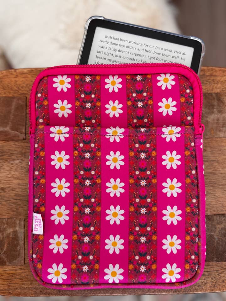 e-reader/tablet sleeve - retro floral stripe for wholesale by It's Tex Jess