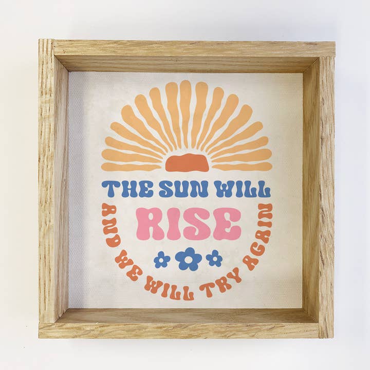 Boho Abstract Sun Will Rise - Boho Inspiring Canvas Artwork for wholesale by Hangout Home