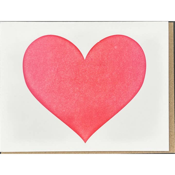 Igloo Letterpress - Venta al por mayor Tarjetas de amor - Tarjeta de tipografía de corazón grande