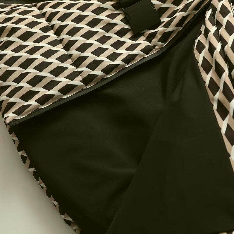 Rosa Clothing - Wholesale Coat - Women's - Printed belt hooded ski padded quilted jacket coat3