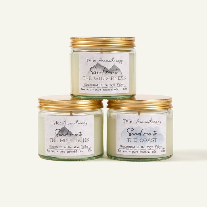 O conjunto de velas Escape - velas de óleo essencial de soja por atacado de Tyler Aromatherapy