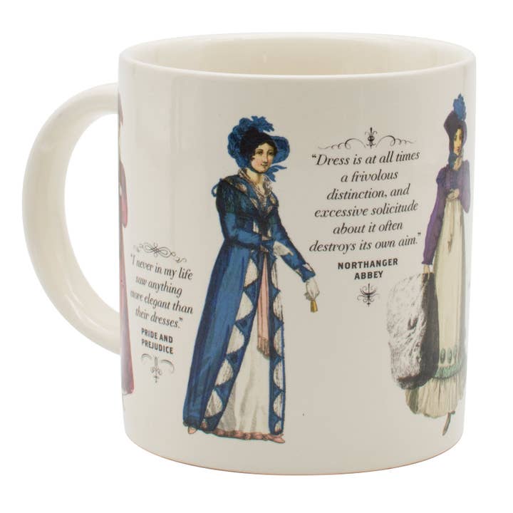 Unemployed Philosophers Guild - Wholesale Coffee Mug - Jane Austen Regency Clothing Heat-Changing Mug