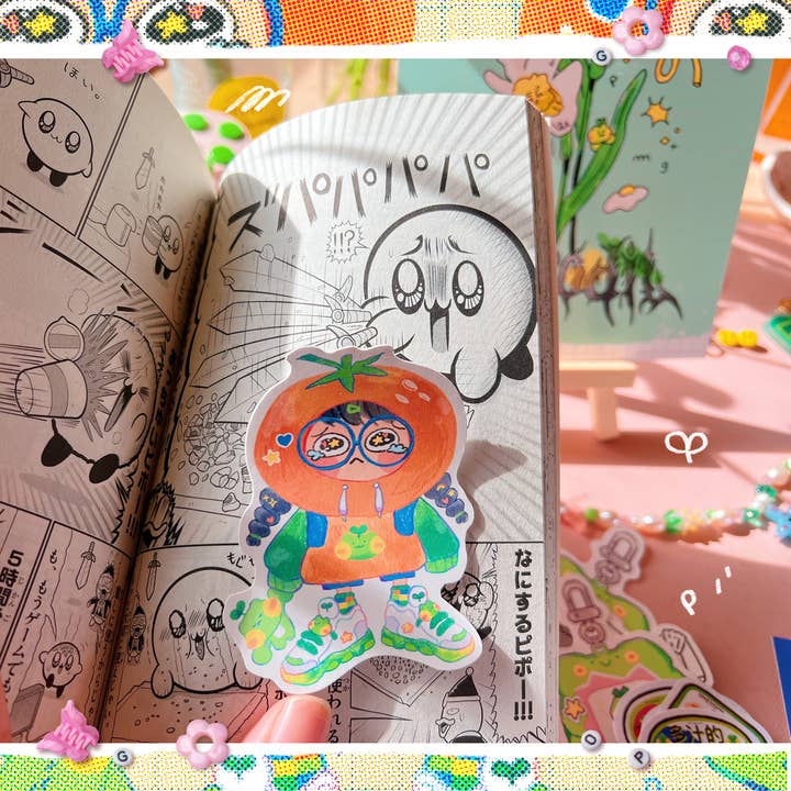 Sad Orange Juice Gorl ✿ Sticker for wholesale by pogpals