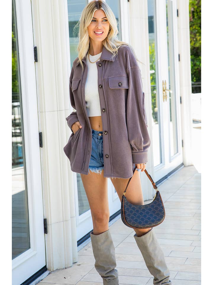 Sweet Lovely by Jen - Wholesale Shirt Jacket/Shacket - Women's - SOFT COZY WASHED SHACKET15