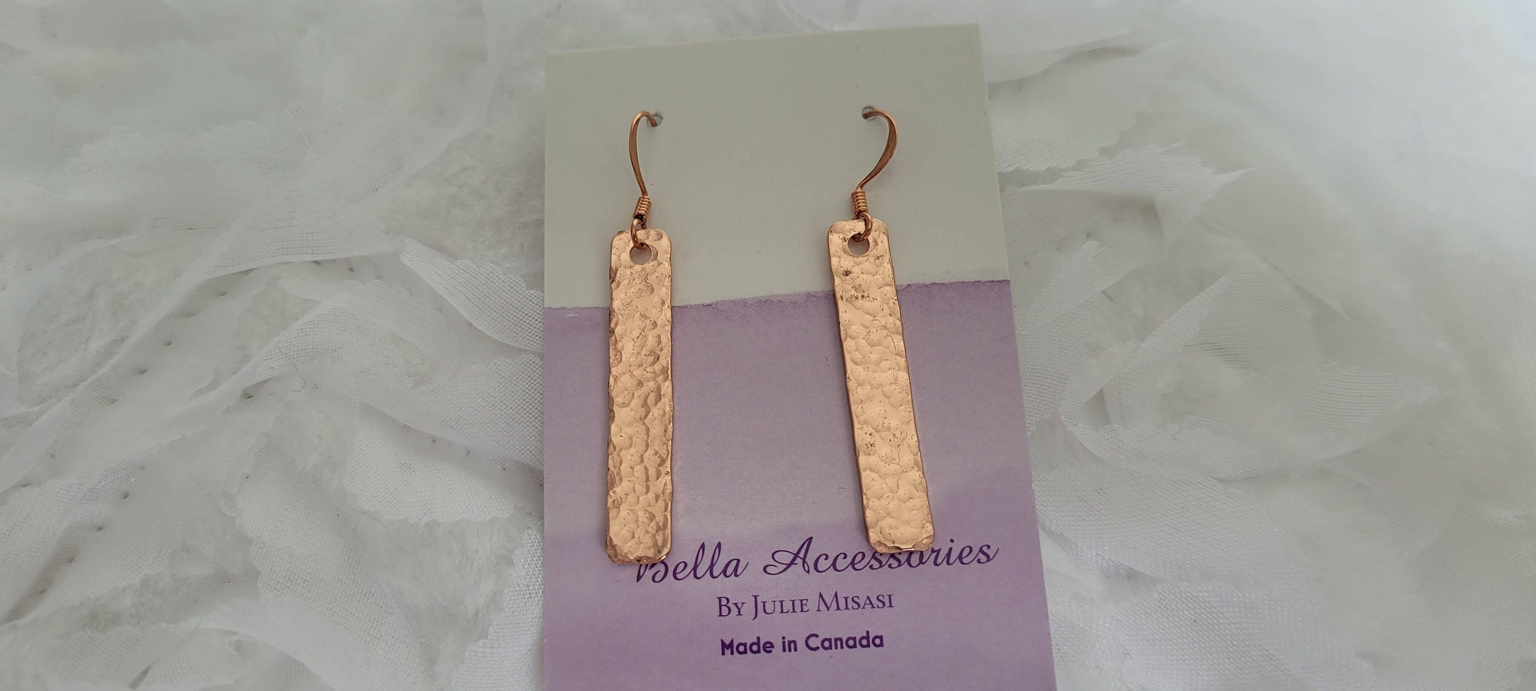 Bella Accessories - Wholesale Hangende/ronde oorbellen - Dangle Bar Oorbellen in koper of aluminium (zilver)6