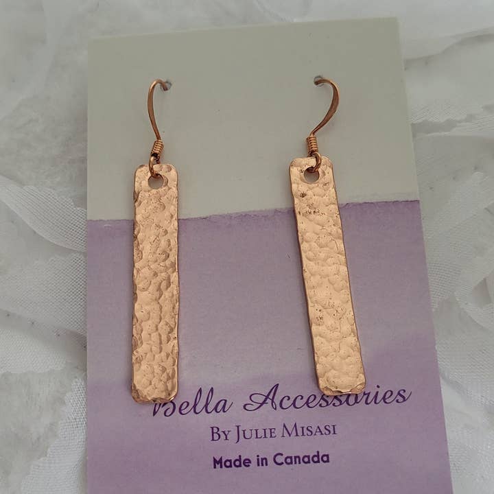 Bella Accessories - Wholesale Hangende/ronde oorbellen - Dangle Bar Oorbellen in koper of aluminium (zilver)6