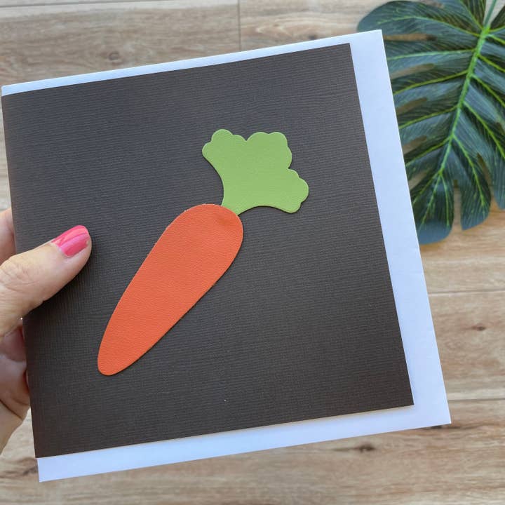 Mally Designs - Wholesale Gewone wenskaart - Kaart voor elke gelegenheid met wortelmotief in lederen appliqué