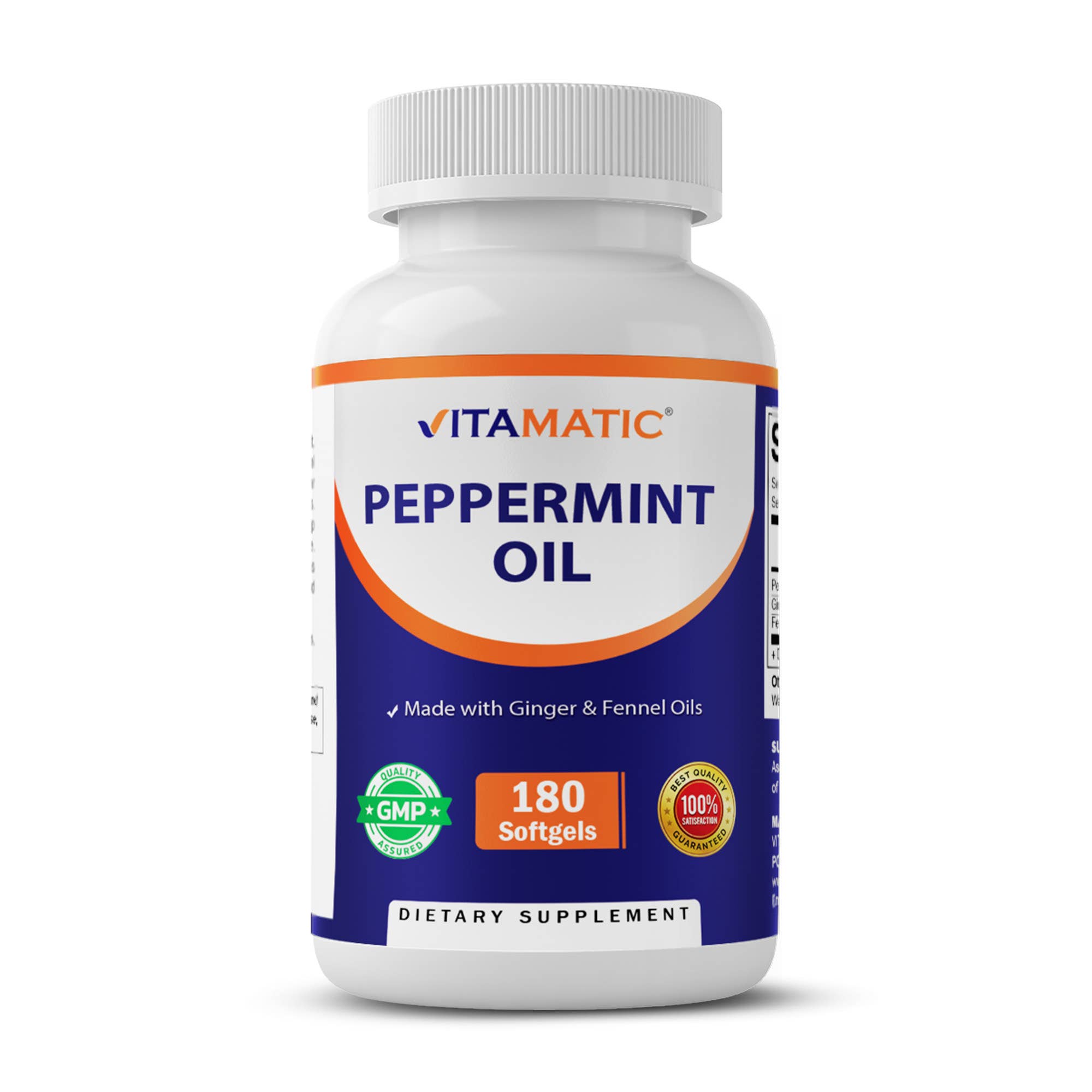 Vitamatic - Vente Supplément oral/vitamine - Vitamatic | Huile de Menthe Poivrée | 180 Capsules Molles0