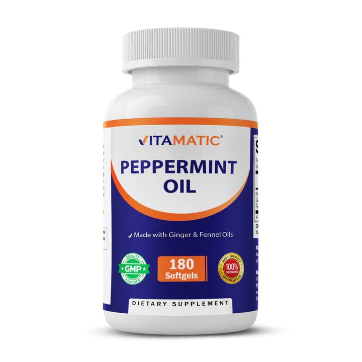 Vitamatic - Vente Supplément oral/vitamine - Vitamatic | Huile de Menthe Poivrée | 180 Capsules Molles