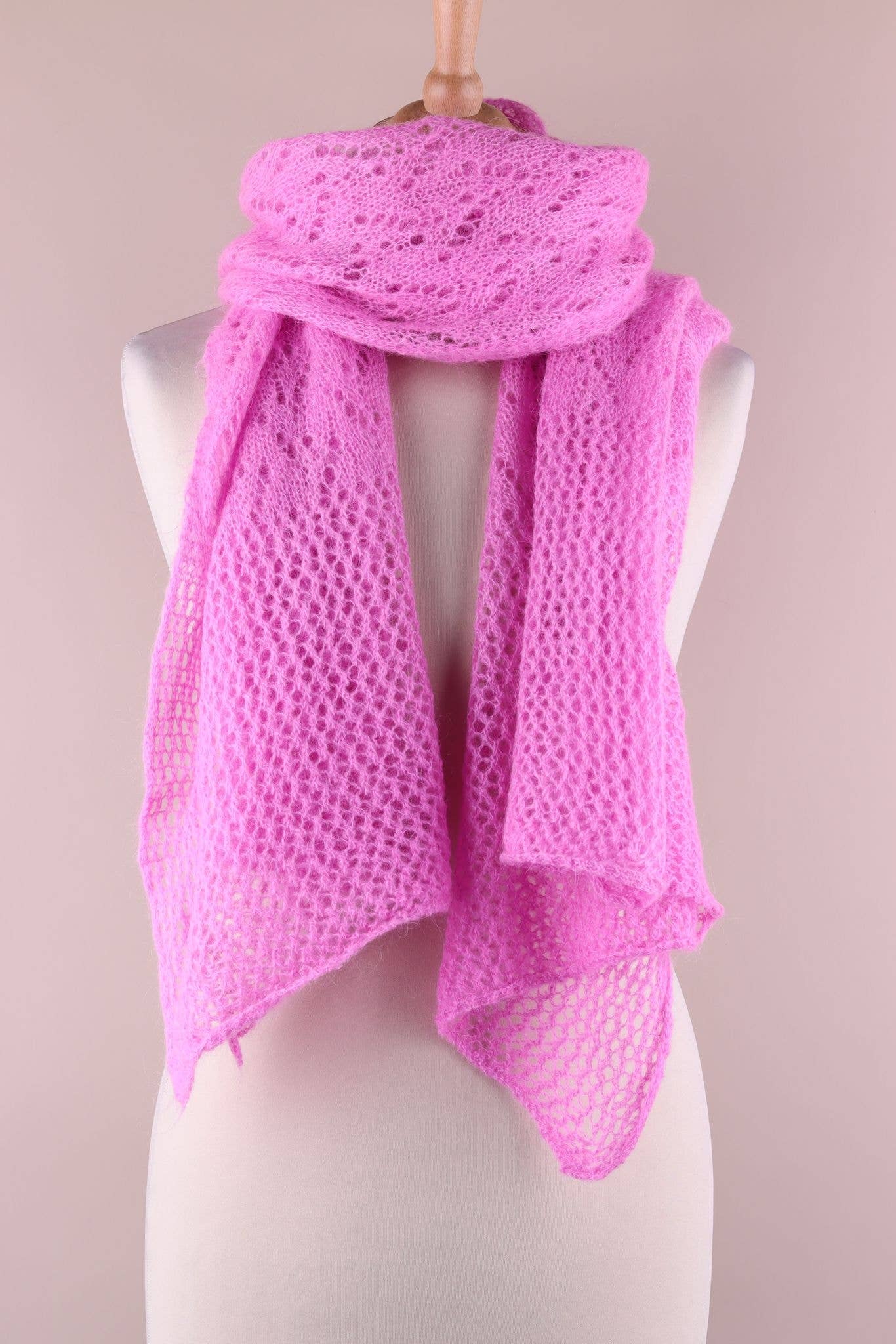 NAÏS PARIS - Wholesale Scarf - Women's - OPENWORK MOHAIR WOOL SHAWL32