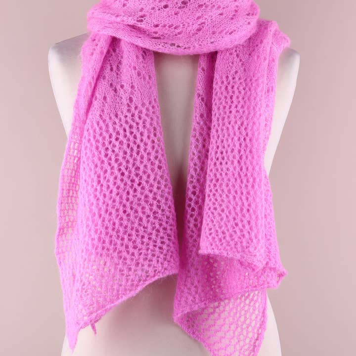 NAÏS PARIS - Wholesale Scarf - Women's - OPENWORK MOHAIR WOOL SHAWL32