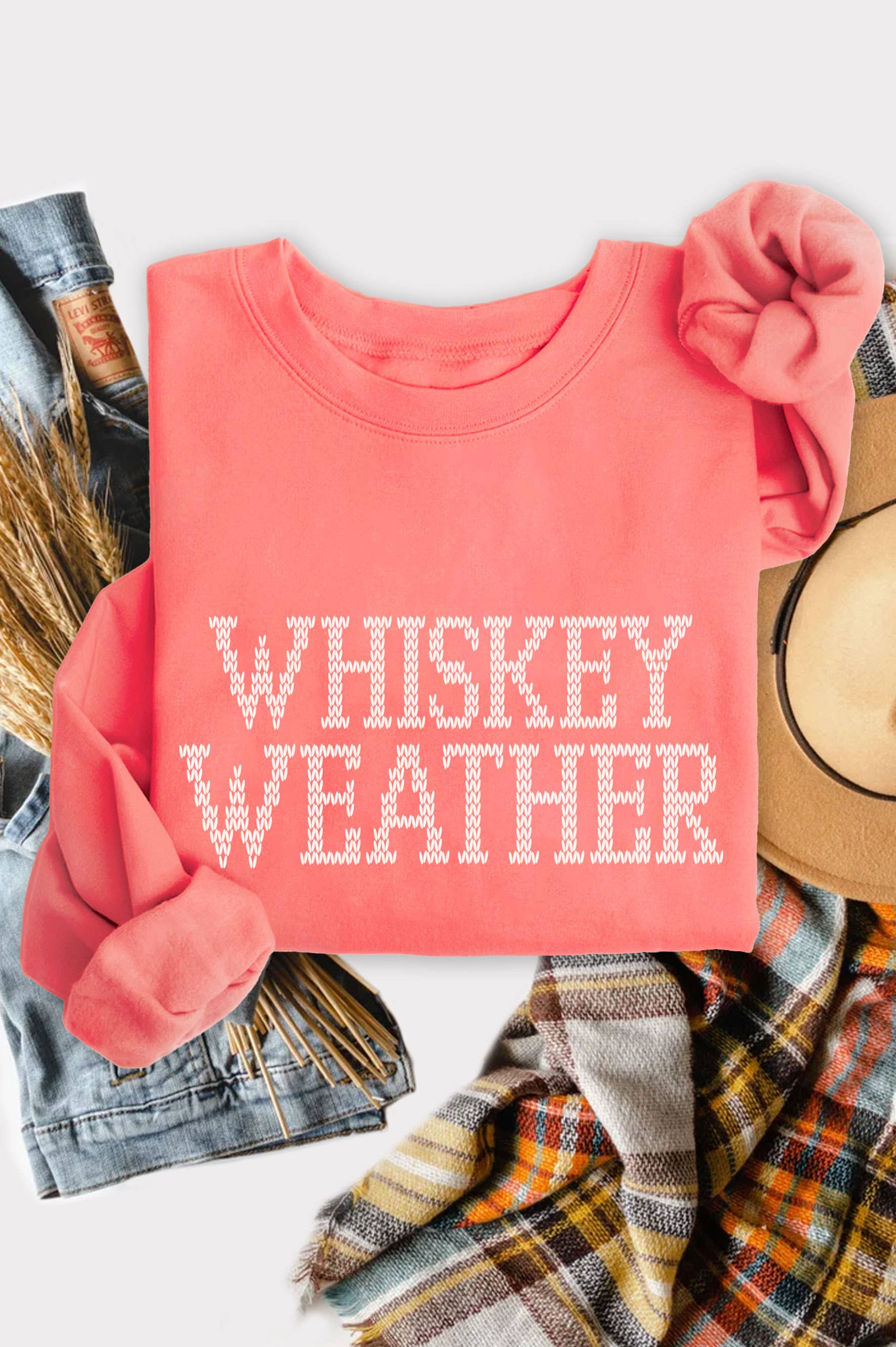 Rustee Clothing - Wholesale Graphic Sweatshirt - Unisex - WHISKEY WEATHER GRAPHIC BRUSHED SWEATSHIRTS 2