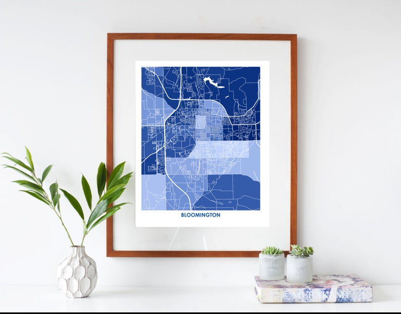 Juanita's Adventures - Wholesale Art Print - Juanitas Bloomington Map Print3