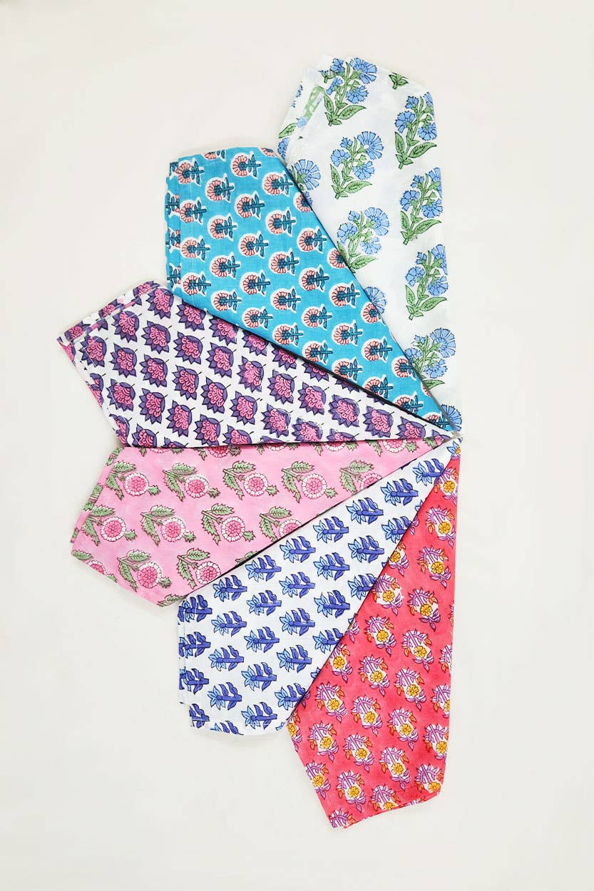 Sevya Handmade - Wholesale Dinner & Cloth Napkin - Jaipur Block Print Napkins, Set of 6 4