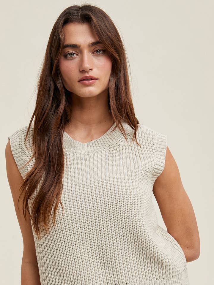 Wishlist Apparel - Wholesale Sweater Vest - Women's - KNIT SWEATER VEST / WL25-10205