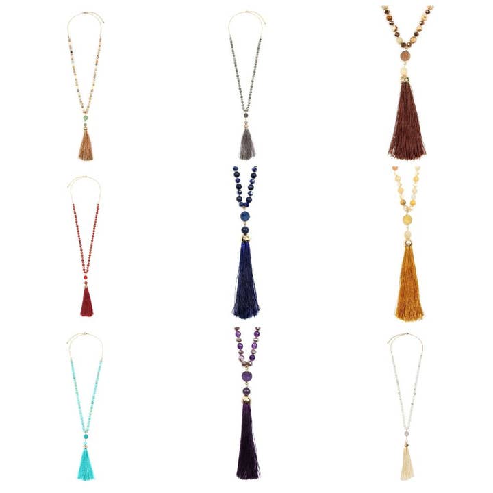 DOBBI – Großhandel Gliederhalskette – QUASTE NATURSTEIN HALSKETTE7