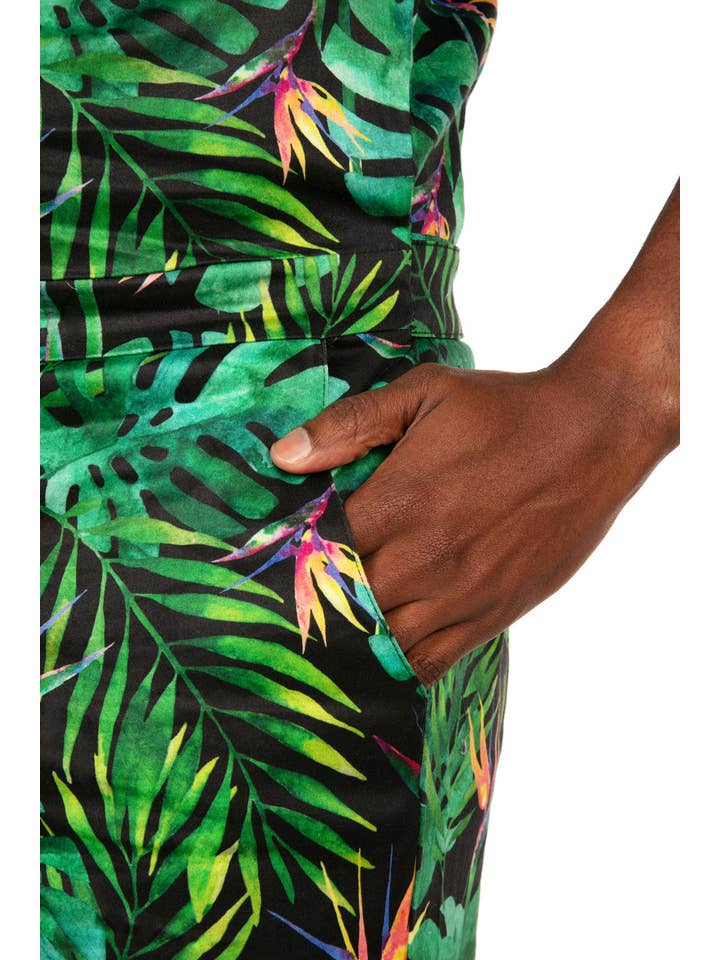 Tipsy Elves - Wholesale Onesie - Men's - Jungle Romphim - Men's One Piece Tropical Button Down Romper
