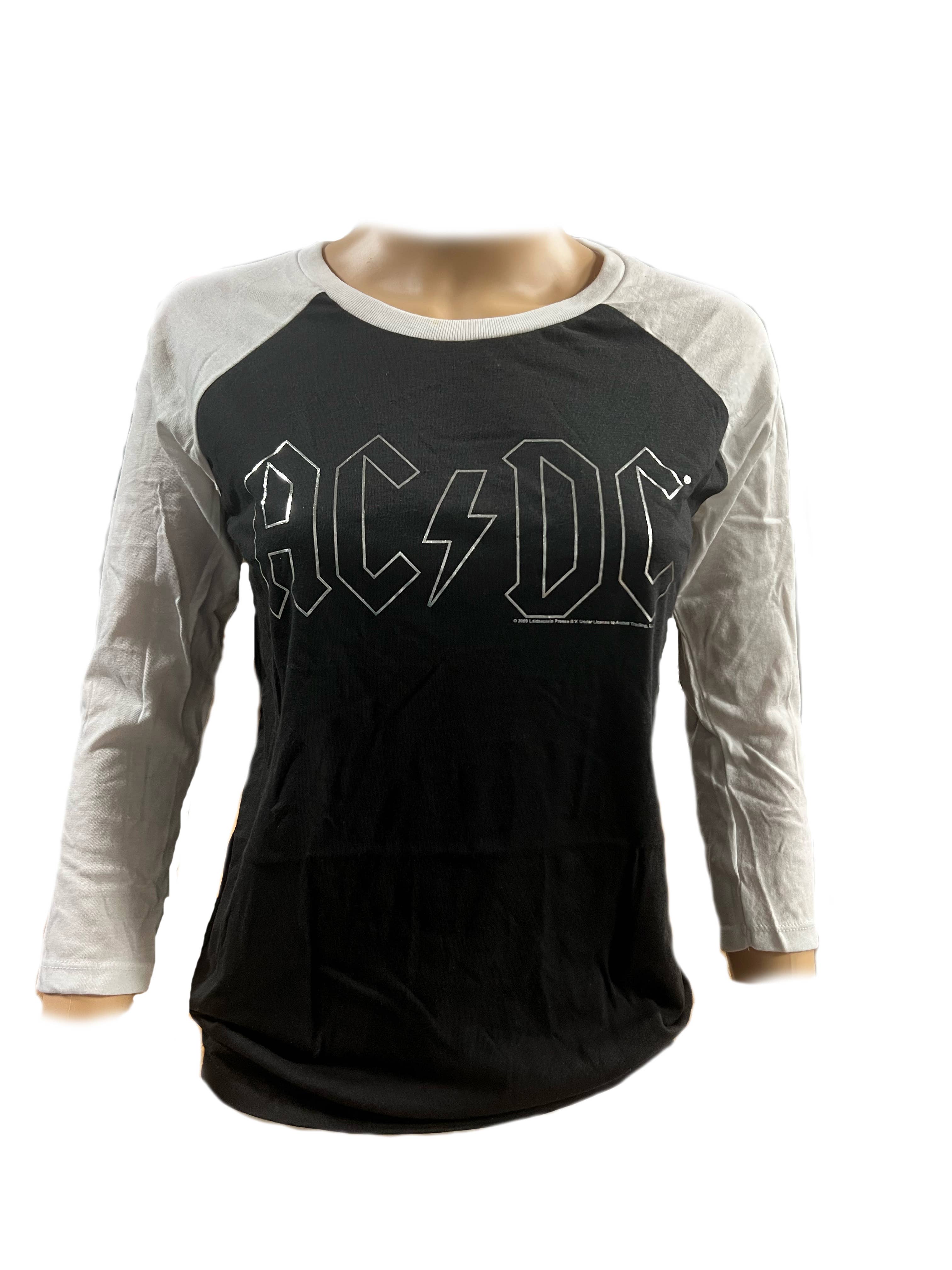 Official Store - Wholesale Screen Printed T-Shirt - Women's - AC/DC - Foil Logo Women's Juniors Raglan Tee0