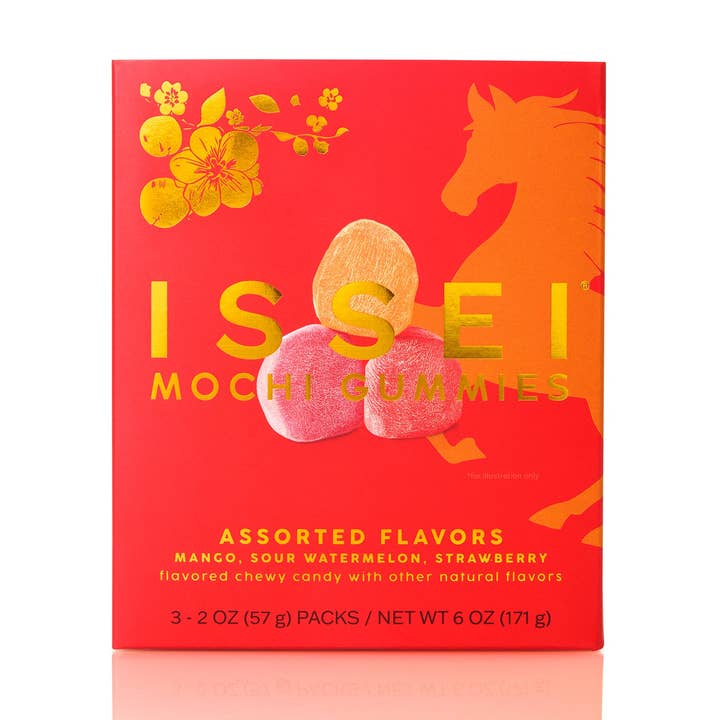 The Year of the Horse Lunar Box (3-Pack 2 oz Variety) for wholesale by Issei Mochi Gummies