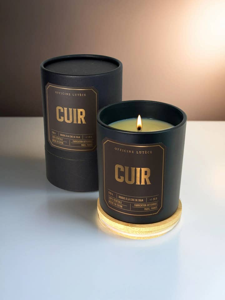 Leather - Scented candle for wholesale by Officine Lutèce