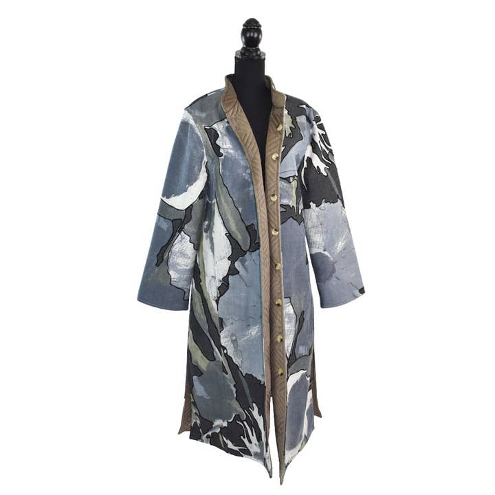 Dupatta Designs - Wholesale Trench Coat - Women's - Diana Handcrafted Floral Reversible Trench Coat4