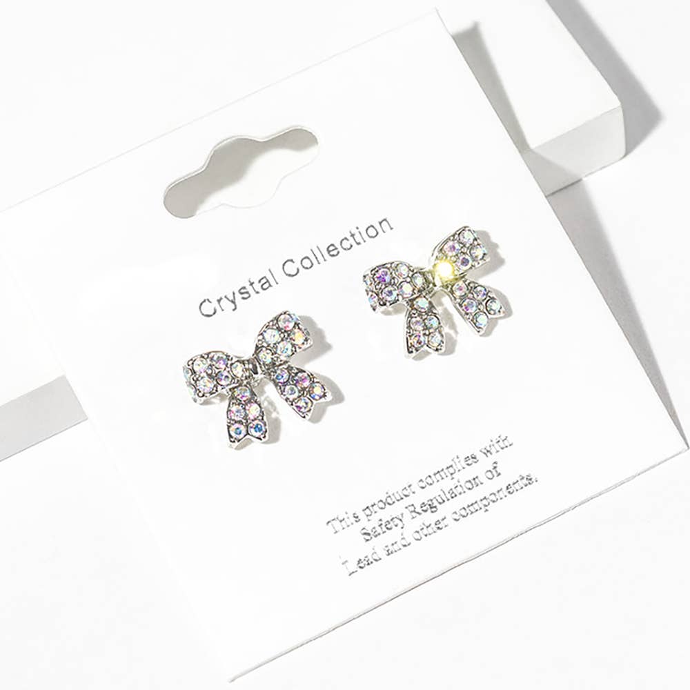 Sensibling Corp. - Vente Clous d'oreille - Boucles d'oreilles clous nœud en strass cristal33