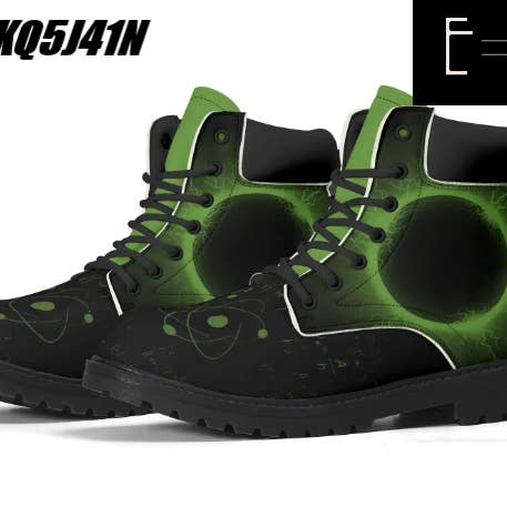 E=M/C2 Men's Black Hole Green Leather All Season Boots for wholesale by E=M/C2