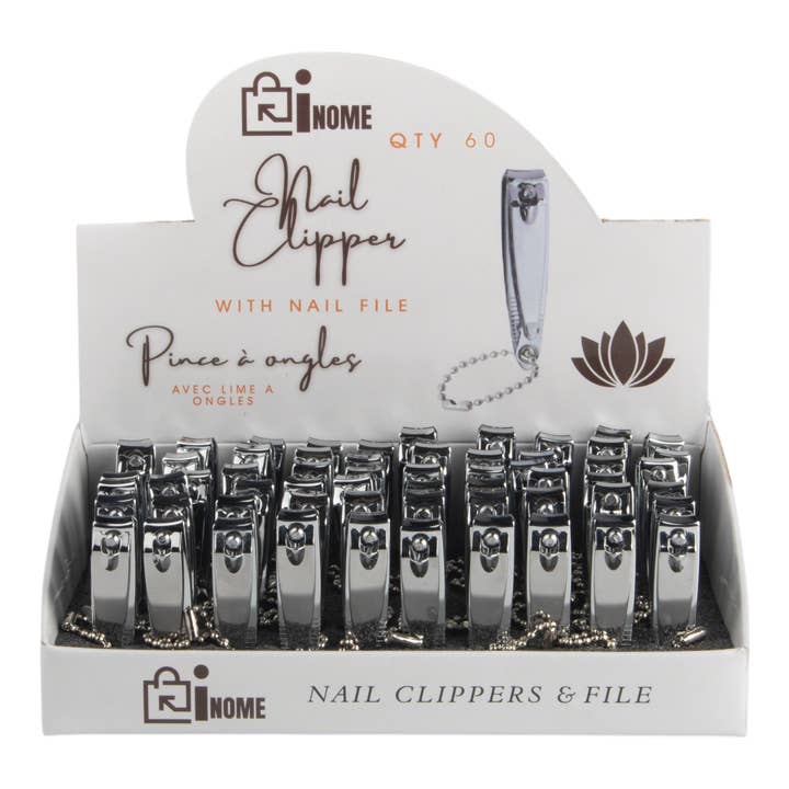 60 små nagelklippare med fil i diskdisplay för wholesale av Inome